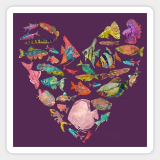 Heart of Tropical Fish Magnet